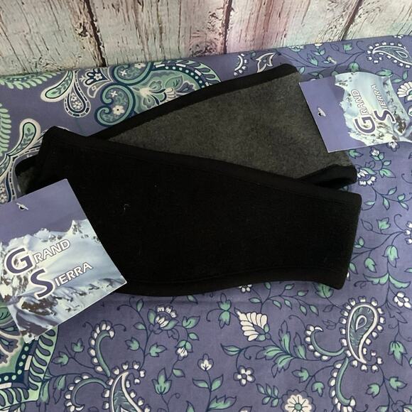 NWT 2 PC Headband Ear Warmers Gray Black - Picture 2 of 7